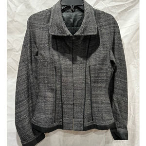 Vintage 6267 Black/White Fitted Tweed Wool Blend Jacket - Italy44/US-8